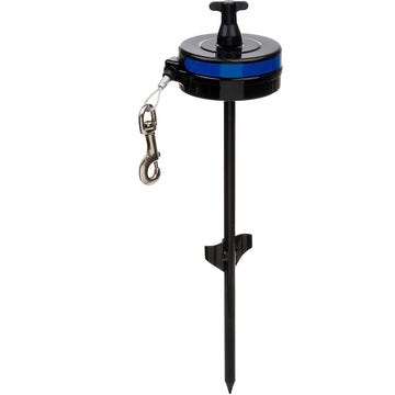 Lixit Bracket Mount and Stake Retractable Leash Tie Outs for Dogs (Stake, Medium)