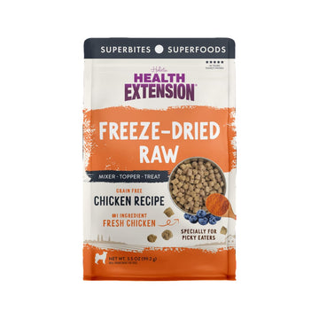 Health Extension SuperBites Freeze-Dried Raw Chicken Meal Mixer for Dogs, (3.5 oz, 99.2 g) – Premium Blend with Raw Proteins and Superfoods for Optimal Nutrition