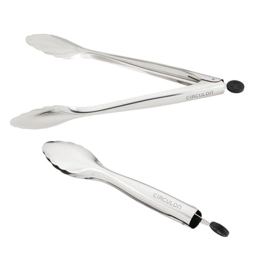 Circulon Tools and Gadgets Stainless Steel Kitchen/Locking Cooking Tongs Set, 9.5 Inch and 12 Inch
