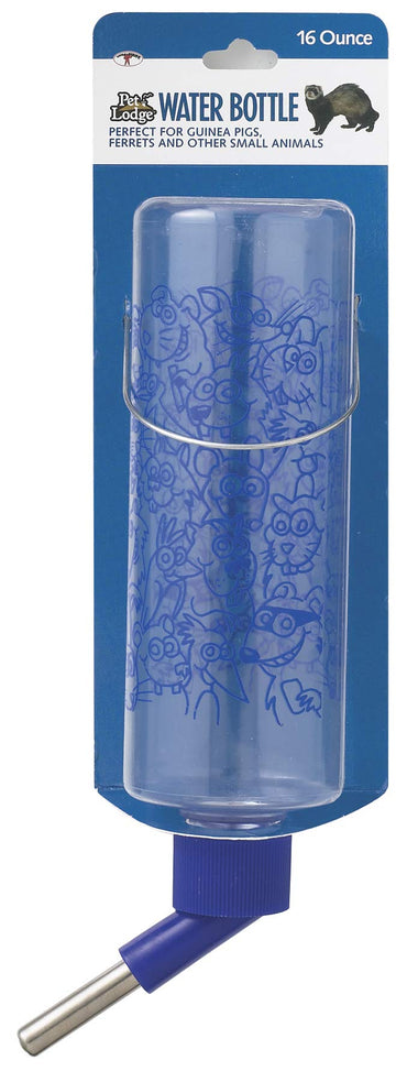 LITTLE GIANT Small Animal Cage Water Bottle - Pet Lodge - Clear Water Bottle, Great for Indoor Use (16 oz.) (Item No. CPB16)