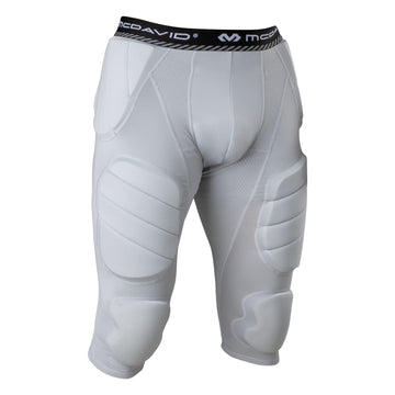 McDavid Mens Football Integrated 7 Pad ¾ Compression Tights, Protection for HIPS, Thighs, Tailbone & Knees, Adult Grey
