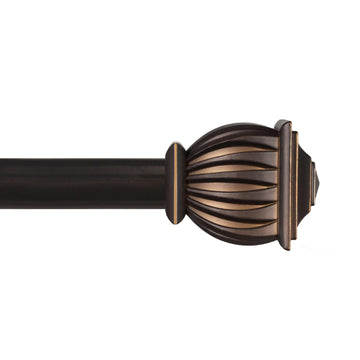 Kenney KN71646 Beckett Soft Square End Standard Decorative Window Curtain Rod, 28-48" Adjustable Length, Oil Rubbed Bronze Finish, 5/8" Diameter Steel Tube, 1-Pack
