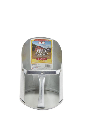 Little Giant® Galvanized Feed Scoop for Livestock | Heavy Duty Stackable Feed Scoop with Enclosed Handle (3 Quart, 1, Count)