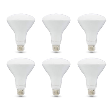 Amazon Basics 65W Equivalent, Soft White, Dimmable, CEC Compliant, BR30 LED Light Bulb , 6-Pack