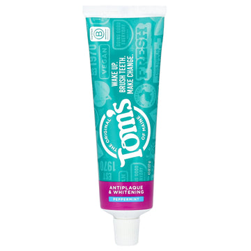 Toms of Maine Whitening Peppermint Toothpaste, 4.5 OZ