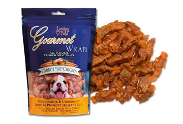 Loving Pets Gourmet All Natural Premium Carrot and Chicken Wraps with Glucosamine and Chondroitin, Dog Treats, 6oz