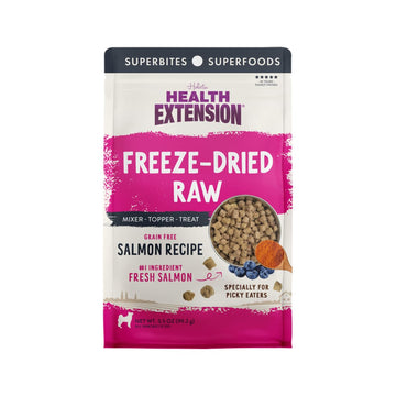 Health Extension SuperBites Freeze-Dried Raw Salmon Meal Mixer for Dogs, (3.5 oz, 99.2 g) – Premium Blend with Raw Proteins and Superfoods for Optimal Nutrition