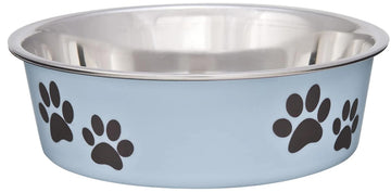 Loving Pets Bella Dog Bowls- Stainless Steel Dog & Cat Bowls - Spill Proof Dog Food Bowl, Cat Bowl, Puppy Essentials & Pet Supplies Great for Home & Travel (Small 10-20 lbs, Murano Blue)