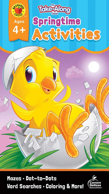 Carson Dellosa My Take-Along Tablet Toddler Activity Book, Springtime Preschool Learning Activities, Educational Games, and Puzzles for Kids Ages 4 and Up