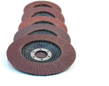 5pc 4.5" Flap Grinding Disc Assorted Pack (40, 60, 80, 120, 180 Grit)