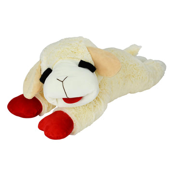Multipet Lamb Chop Dog Plush Toy - Squeaky Toy for All Dogs - Extra Soft Plush - Stuffed Animal for Cuddling & Playing - Jumbo (24", Cream)