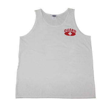 Kemp USA Cotton Tank Top in White with Front & Back Guard Logo - Large