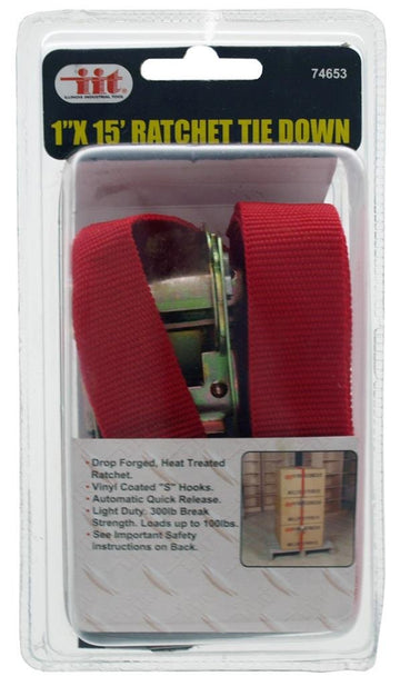 IIT 74653 Ratchet Tie Down Strap 1 X 15-Feet