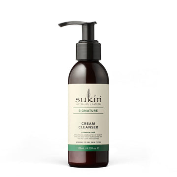 Sukin Signature Cream Cleanser – Paraben-Free Moisturizing Face Wash & Makeup Remover with Revitalizing Botanicals, 4.23 Oz
