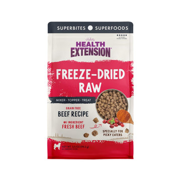 Health Extension SuperBites Freeze-Dried Raw Beef Meal Mixer for Dogs, (3.5 oz, 99.2 g) – Premium Blend with Raw Proteins and Superfoods for Optimal Nutrition