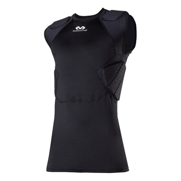 McDavid Rival Integrated 5-Pad Shirt, Comfort & Protection from Hard Objects, Lightweight & Breathable, Great for Football & Lacrosse (Youth) Black