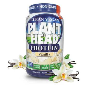 Genceutic Natural's Plant Head Real Meal Dietary Supplement | Supports a Healthy Lifestyle | Vegan, Gluten-Free, & Lactose-Free | Vanilla 1.7bs