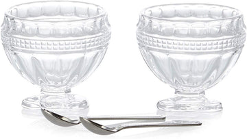 Godinger Salt and Pepper Cellars Shakers with Spoons - Set of 2
