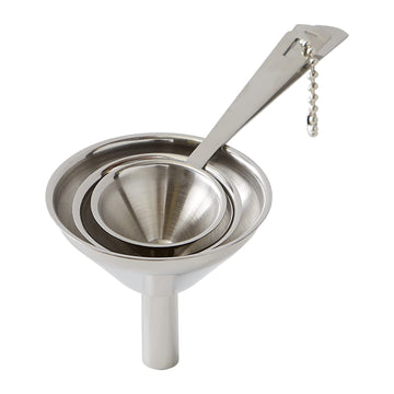 RSVP International Endurance Collection Kitchen Spice Jar/Oil Bottle Funnel, Stainless Steel and Dishwasher Safe, Mini Set, Various Sizes