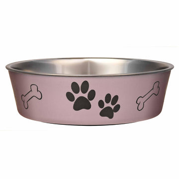 Loving Pets Bella Dog Bowls- Stainless Steel Dog & Cat Bowls - Spill Proof Dog Food Bowl, Cat Bowl, Puppy Essentials & Pet Supplies Great for Home & Travel (Large 35-65 lbs, Grape)