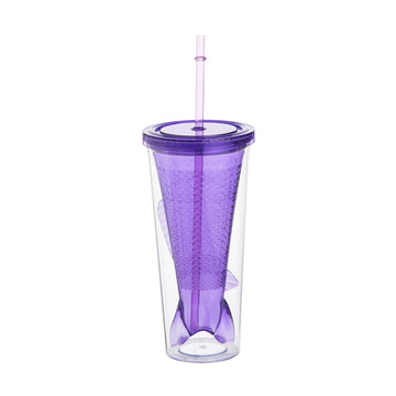 Beachcombers 12 Oz Plastic Prple Mermaid Tail Tumbler Purple