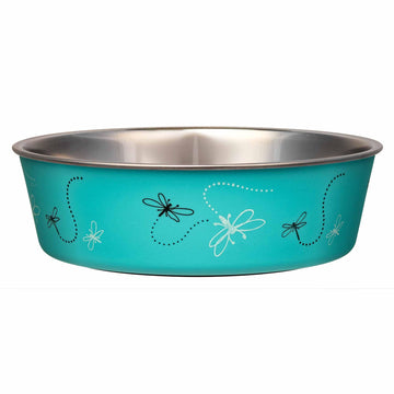 Loving Pets Bella Dog Bowls- Stainless Steel Dog & Cat Bowls - Spill Proof Dog Food Bowl, Cat Bowl, Puppy Essentials & Pet Supplies Great for Home & Travel (Small 10-20 lbs, Dragonfly)