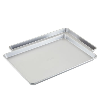 Anolon Pro Aluminized Steel Bakeware Half Sheet Baking Set/Cookie Pans, Two 13-Inch x 18-Inch, Silver
