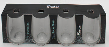 AGUA ROCKS GLASS GLOSSY SLEEVE SET 4ct 12oz