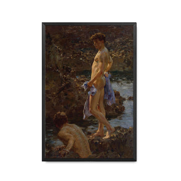 Wall Art Canvas Print Bathing Group By Henry Tuke Pa Queer Art Man Portrait Fine Art Poster Print Bedroom Kitchen Office Home Wall Decor 16x24inch