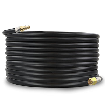 Dumble 18 Feet Low Pressure Propane Quick Connect Hose Extension - 3/8 Inch Female Flare and 1/4 Inch Male Quick Connect for RV, Camper, BBQ Grill, Propane Tank, Heater, and Firepits