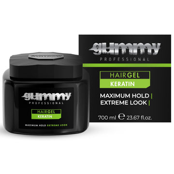 Gummy Professional Hair Gel Extreme Hold – Keratin-Infused Styling Gel for Women & Men – Long-Lasting Control, Shine & Strength – Ideal for Slick Back, Defined Curls & Wet Look Hairstyles – 220 ml