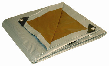 18x24 Multi-Purpose Silver/Brown Heavy Duty DRY TOP Poly Tarp (18'x24')