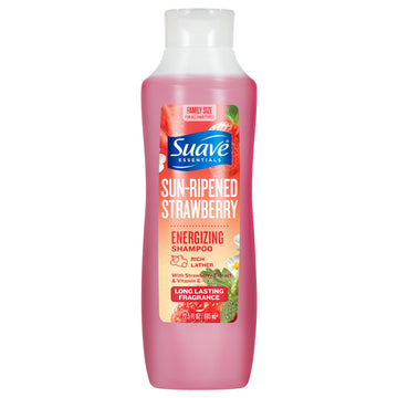 Suave Essentials Energizing Shampoo, Strawberry Extract and Vitamin E, Hair Shampoo with a Long Lasting Fragrance 22.5 oz