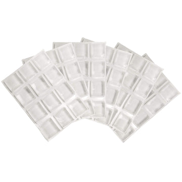 Softtouch 1/2" Square Self Stick Cabinet Bumper Pads to Dampen Sound and Protect Surfaces Clear 1/2", 72 Pack