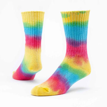 Maggie's Organic Cotton Crew Socks - 1 Pair - Tye Dye Light - Medium