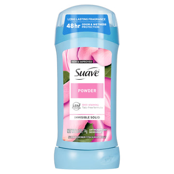 Suave Deodorant For Women, Powder, Antiperspirant & Deodorant Stick 48-hour Odor and Wetness Protection for Women 2.6 oz