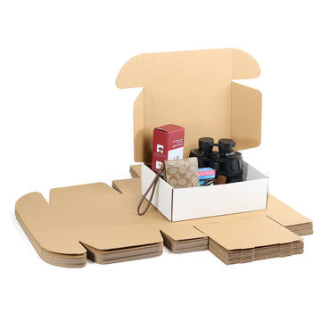 Lot45 White Shipping Boxes for Small Business - 20pk White Corrugated Boxes 12x9x4in Shipping Box Mailers Cardboard Box
