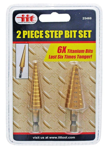 IIT 25460 Titanium Coated 2Pc Step Drill Bit Set,