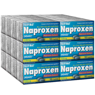 HealthA2Z Naproxen Sodium 220mg, 24 * 10 Caplets, Value Package