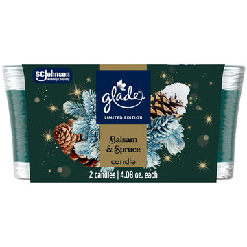 Glade 1-Wick Scented Candle Jar, Warm Apple & Spices, Air Freshener Infused with Essential Oils, 4.08 Oz, 2 Count