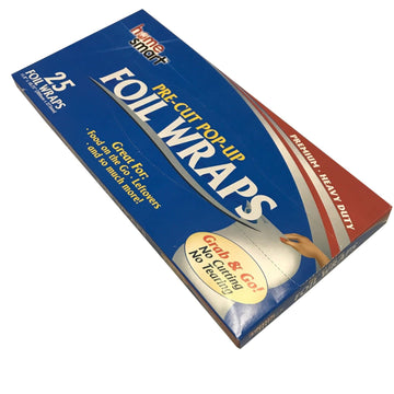 Home Smart Aluminum FOIL Wraps PRE-Cut POP UP Sheets 25 Wraps
