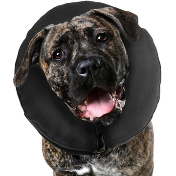 ZenPet Protective Inflatable Recovery Collar for Dogs and Cats - Soft Pet Collar Does Not Block Vision E-Collar - Designed to Prevent Pets from Touching Stitches, Wounds and Rashes (XX-Large)