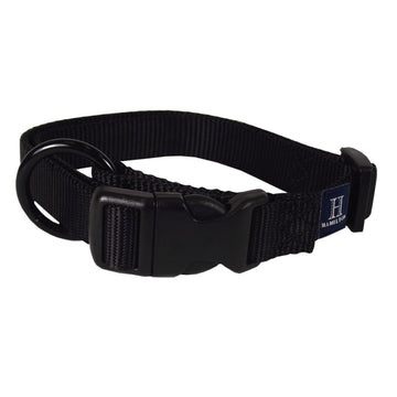 Hamilton Adjustable Nylon Dog Collar for Small Medium Large Dogs, Black, 1" Wide x 18-26" Neck