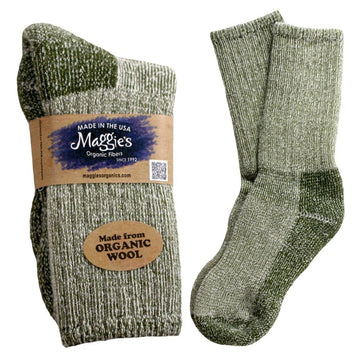 Maggie's Organics Merino Wool Killington Mountain Hiker Socks for Men & Women (US, Alpha, Medium, Regular, Regular, Hiker Green)