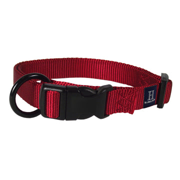 Hamilton Adjustable Nylon Dog Collar for Small Medium Large Dogs, Red, 1" Wide x 18-26" Neck