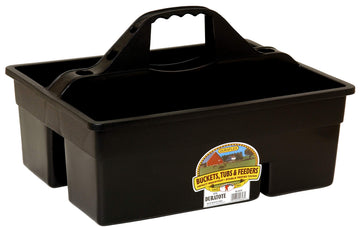 Little Giant® Plastic DuraTote | Horse Grooming DuraTote | Durable Tote Box Organizer with Easy Grip Handle | Extra Thick Sidewalls | Black