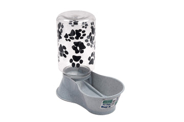 Lixit® Reversible Water or Dry Food Feeders for Dogs and Cats - Made in USA (Gray, 4 Quart)