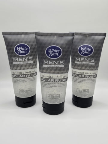White Rain 3x Men's Collection Solar Rush Firm Hold Hair Gel. 5 oz. (3 Bottles)