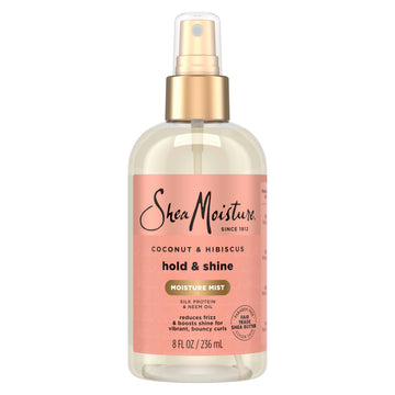 SheaMoisture Hold and Shine Moisture Mist Coconut and Hibiscus for Thick, Curly Hair for Frizz Control 8 fl oz