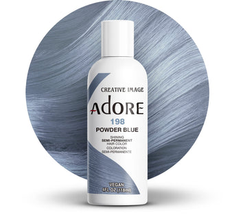 Adore Semi Permanent Hair Color (198 Powder Blue) | Vegan & Cruelty-Free Blue Hair Dye | No Ammonia, No Peroxide, No Alcohol | 4 Fl Oz